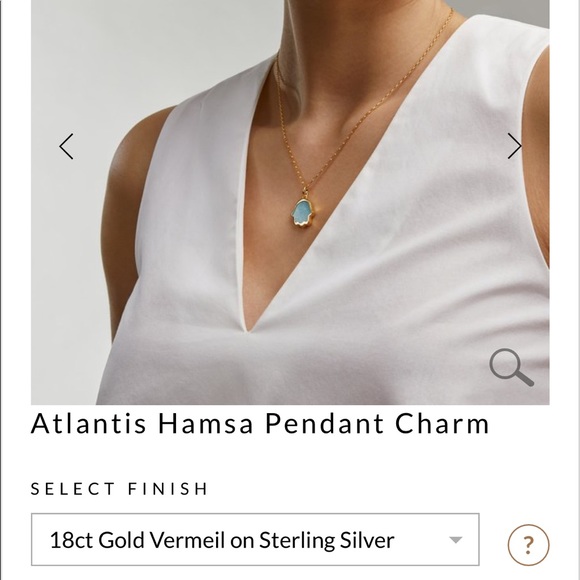 Monica Vinader Hamsa Charm Necklace 